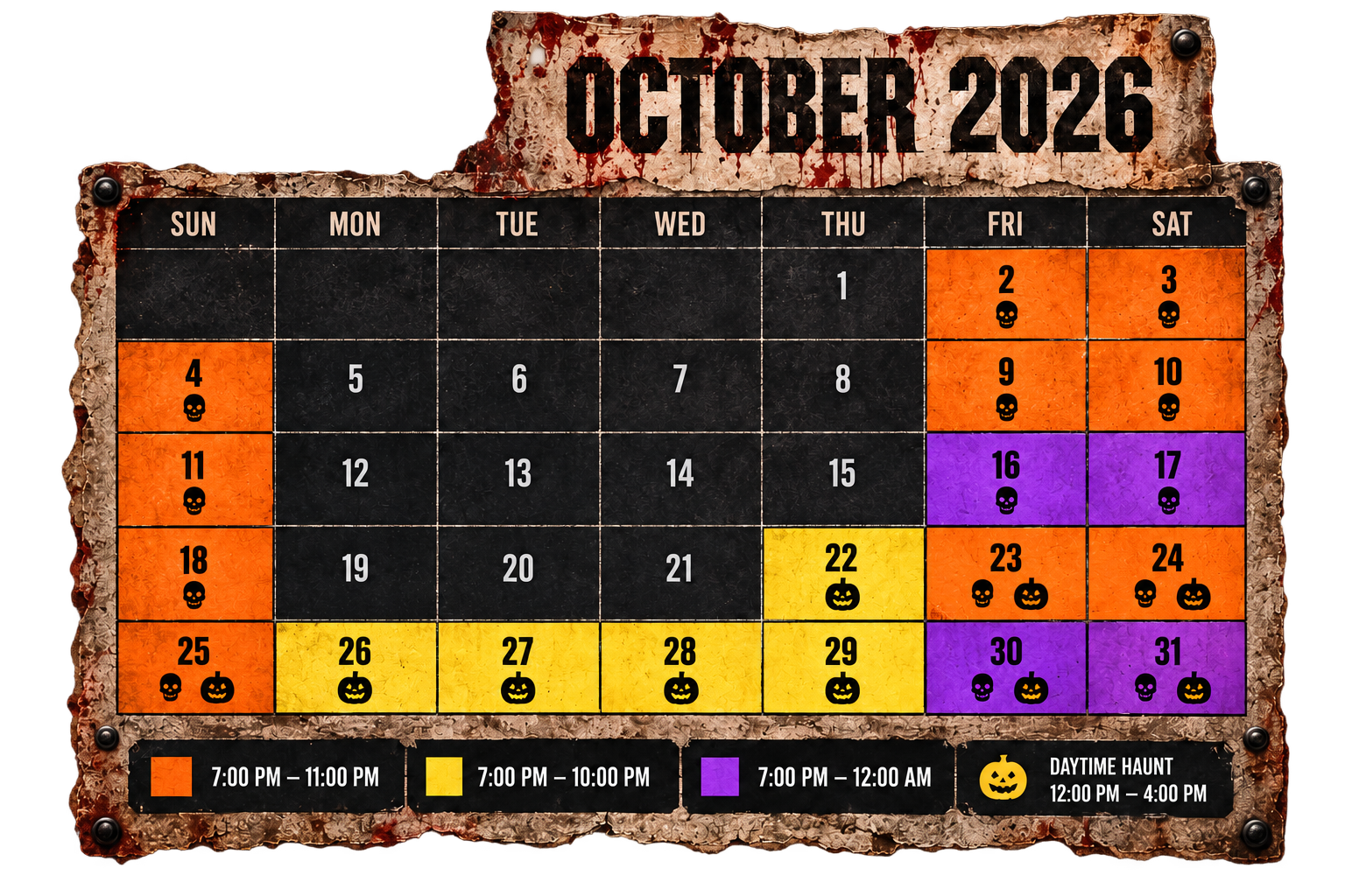 2026 calendar